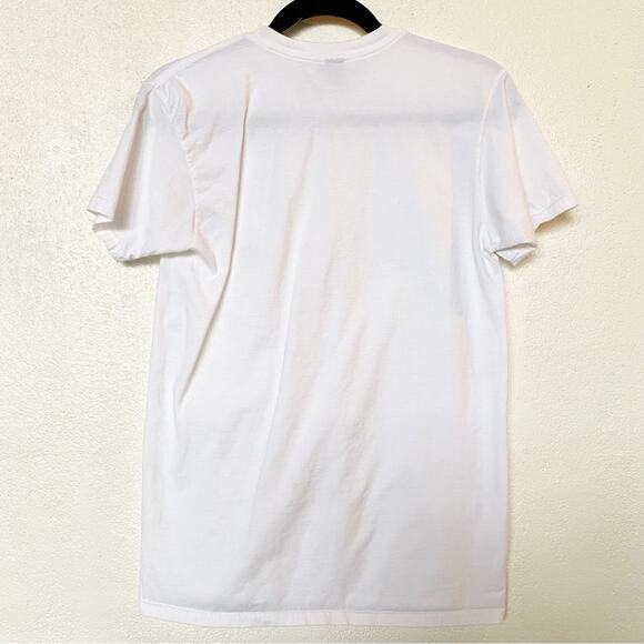 Hanes Embroidered Pocket Pizza Crewneck Tee White Size Small - Picture 4 of 4